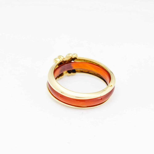 Bague 55 Sylvie Lambert - Bague modulable en or jaune et résine multicolore 58 Facettes 32270