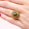 Bague 48 Bague dôme en or jaune 18 carats, diamant et pierres vertes 58 Facettes 32611