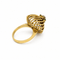 Bague 48 Bague dôme en or jaune 18 carats, diamant et pierres vertes 58 Facettes 32611