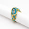 Bague 52 Bague en or jaune 18 carats, diamants et turquoise 58 Facettes 32397