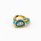 Bague 52 Bague en or jaune 18 carats, diamants et turquoise 58 Facettes 32397