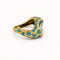 Bague 52 Bague en or jaune 18 carats, diamants et turquoise 58 Facettes 32397