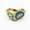 Bague 52 Bague en or jaune 18 carats, diamants et turquoise 58 Facettes 32397