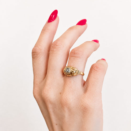 Bague 52 Tank - Bague en or jaune et diamant 58 Facettes 32237
