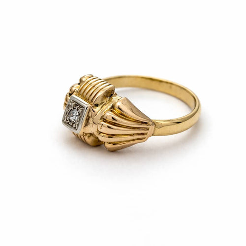 Bague 52 Tank - Bague en or jaune et diamant 58 Facettes 32237