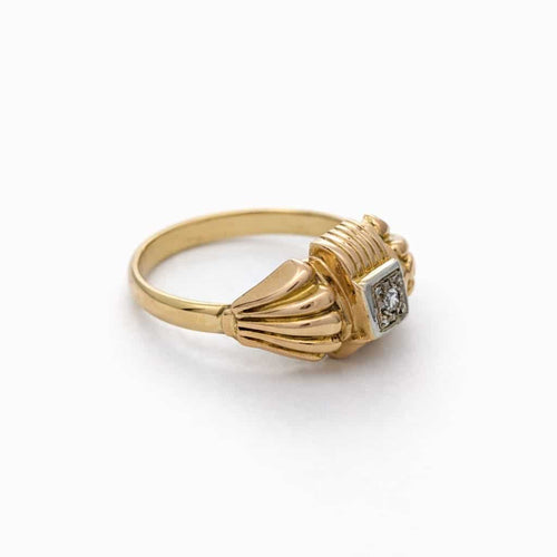 Bague 52 Tank - Bague en or jaune et diamant 58 Facettes 32237
