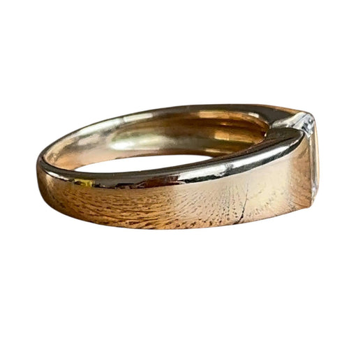 Bague 56 Solitaire - Bague en or jaune 18 carats diamant rectangle 58 Facettes 373