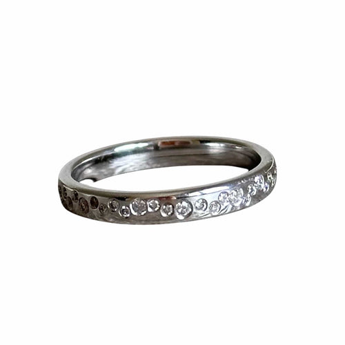 Bague 53 Bague - Alliance en or blanc et diamants 58 Facettes 365