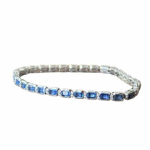 Bracelet Salvini Régina - Bracelet rivière en or blanc 18 carats, saphirs et diamants 58 Facettes 350