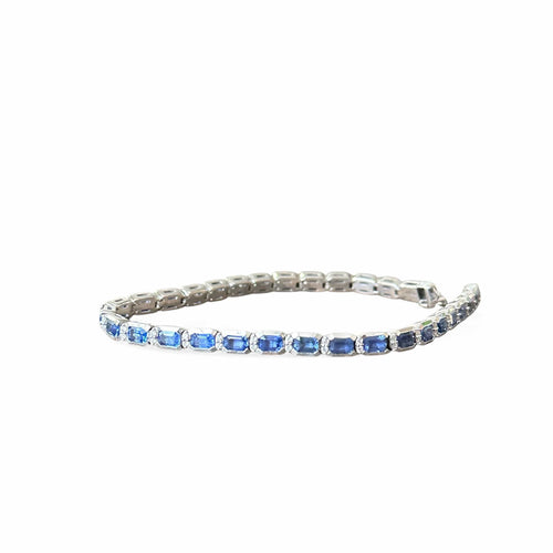 Bracelet Salvini Régina - Bracelet rivière en or blanc 18 carats, saphirs et diamants 58 Facettes 350