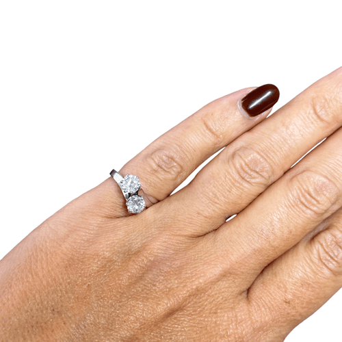 Bague 52 Bague Toi et Moi - Bague diamants en or blanc 58 Facettes 333