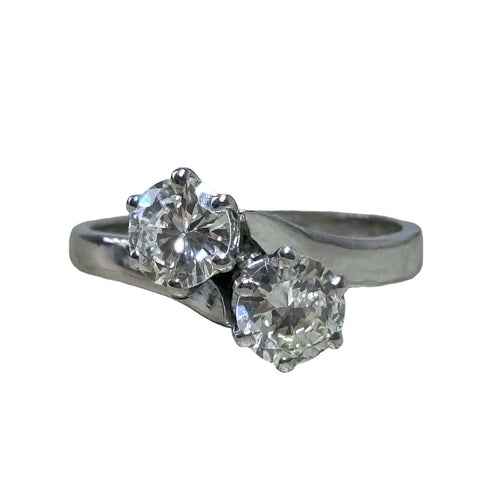 Bague 52 Bague Toi et Moi - Bague diamants en or blanc 58 Facettes 333