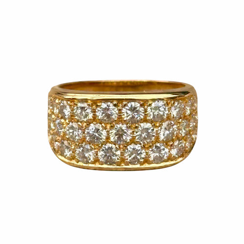 Bague 54 Bucherer - Bague pavée diamants en or jaune 18 carats 58 Facettes 312
