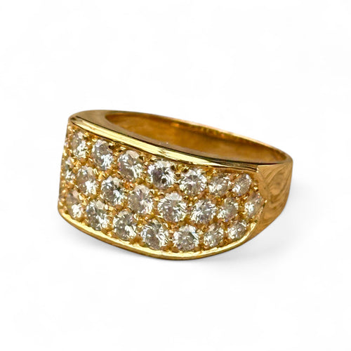 Bague 54 Bucherer - Bague pavée diamants en or jaune 18 carats 58 Facettes 312