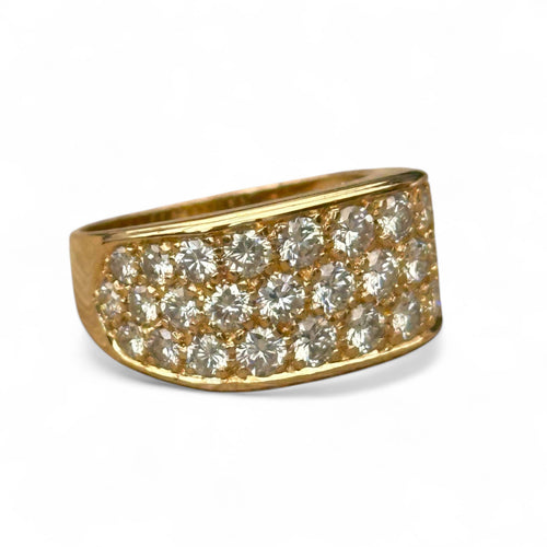 Bague 54 Bucherer - Bague pavée diamants en or jaune 18 carats 58 Facettes 312