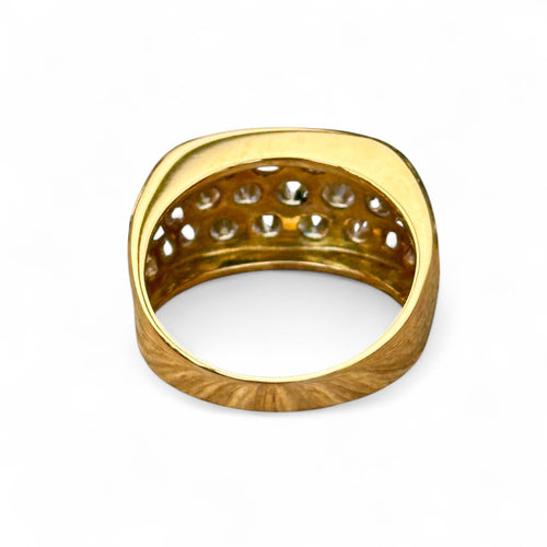 Bague 54 Bucherer - Bague pavée diamants en or jaune 18 carats 58 Facettes 312