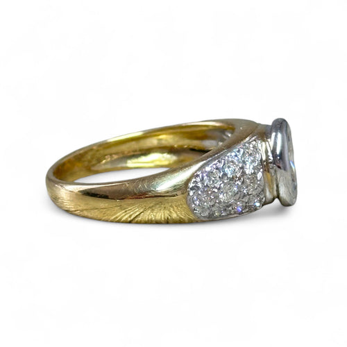 Bague 56 Solitaire illusion - Bague en or jaune et or blanc 18 carats diamants 58 Facettes 296
