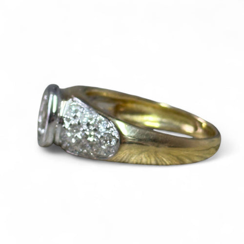 Bague 56 Solitaire illusion - Bague en or jaune et or blanc 18 carats diamants 58 Facettes 296