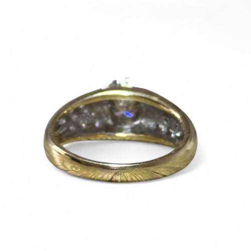 Bague 56 Solitaire illusion - Bague en or jaune et or blanc 18 carats diamants 58 Facettes 296