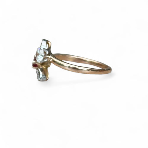 Bague 53 Toi et Moi - Bague rubis et diamant en or rose 18 carats 58 Facettes 295