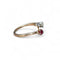 Bague 53 Toi et Moi - Bague rubis et diamant en or rose 18 carats 58 Facettes 295