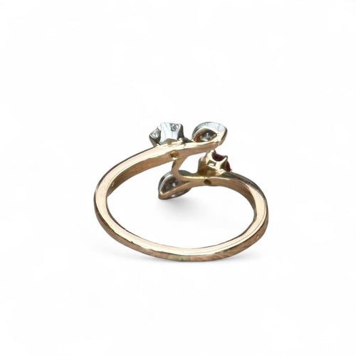 Bague 53 Toi et Moi - Bague rubis et diamant en or rose 18 carats 58 Facettes 295