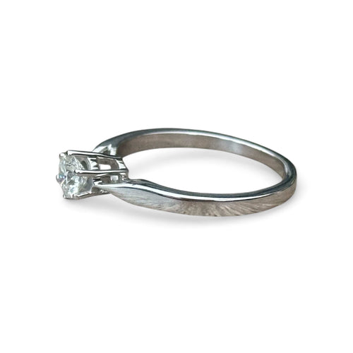 Bague 54 Solitaire - Bague diamant 0,35 carat G VVS en or blanc 18 carats 58 Facettes 282