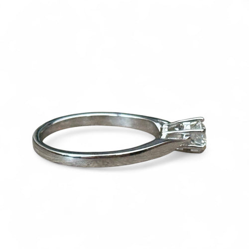 Bague 54 Solitaire - Bague diamant 0,35 carat G VVS en or blanc 18 carats 58 Facettes 282