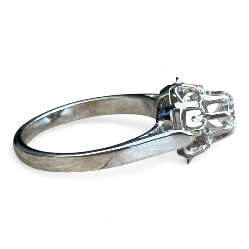 Bague 49 Solitaire - Bague diamant en or blanc 18 carats et platine 58 Facettes 225