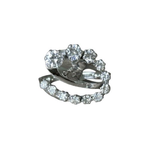 Bague 54 Bague serpentine - Bague en or blanc 18 carats diamants 58 Facettes 194
