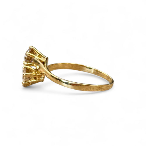 Bague 58 Bague toi et moi - Bague diamants en or jaune 18 carats 58 Facettes 218