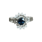 Bague 54 Bague marguerite saphir et diamants en or blanc 18 carats 58 Facettes 147