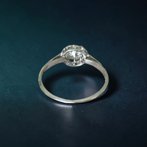 Bague 55 Solitaire - Bague ancienne en or blanc 18 carats diamant 58 Facettes 198
