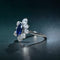 Bague 53 Bague marquise en or blanc 18 carats, saphir 0,80 ct et diamants 1,50 ct 58 Facettes 88