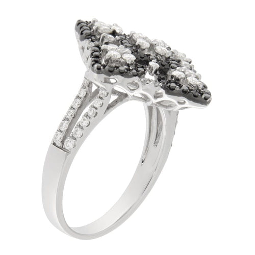 Bague Guidetti - Bague en or blanc avec diamants blancs et noirs 58 Facettes G3556