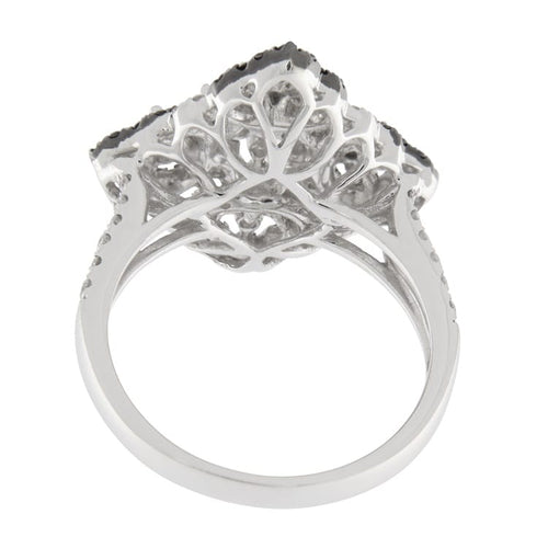 Bague Guidetti - Bague en or blanc avec diamants blancs et noirs 58 Facettes G3556