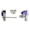 Boucles d'oreilles Guidetti - Boucles d'oreilles en or blanc tanzanites et diamants 58 Facettes G3554
