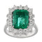 Bague Guidetti - Bague en or blanc avec émeraude et diamants 58 Facettes G3552