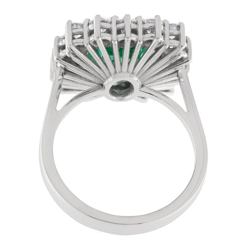 Bague Guidetti - Bague en or blanc avec émeraude et diamants 58 Facettes G3552