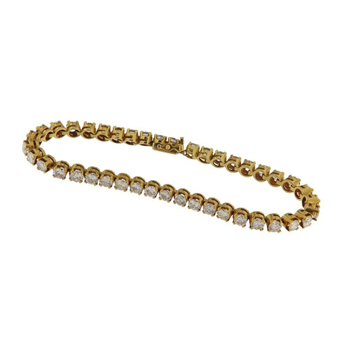 Bracelet Bracciale tennis en or jaune avec diamants 7,14 ct 58 Facettes G3891