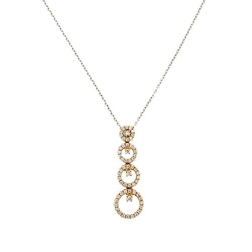 Collier Gioielli di Valenza - Collier en or blanc et or rose avec diamants 58 Facettes 28599