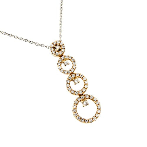 Collier Gioielli di Valenza - Collier en or blanc et or rose avec diamants 58 Facettes 28599