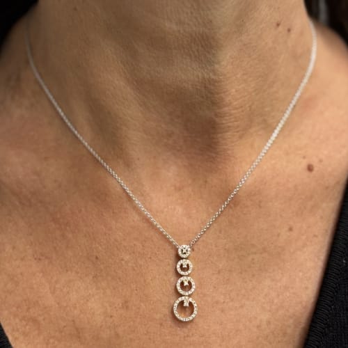 Collier Gioielli di Valenza - Collier en or blanc et or rose avec diamants 58 Facettes 28599