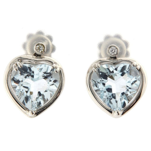 Boucles d'oreilles Guidetti - Boucles d'oreilles en or blanc avec aquamarines et diamants 58 Facettes G3586