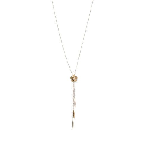 Collier Comete - Collier fleur en or rose et or blanc 18 ct avec diamant 58 Facettes 31903