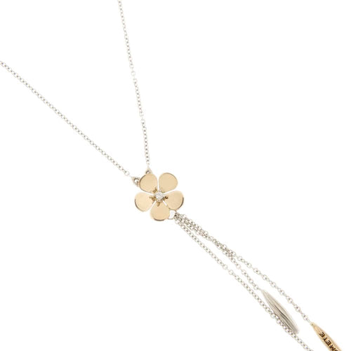 Collier Comete - Collier fleur en or rose et or blanc 18 ct avec diamant 58 Facettes 31903