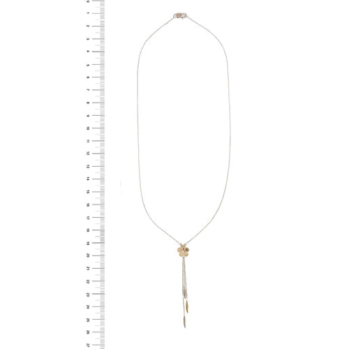 Collier Comete - Collier fleur en or rose et or blanc 18 ct avec diamant 58 Facettes 31903