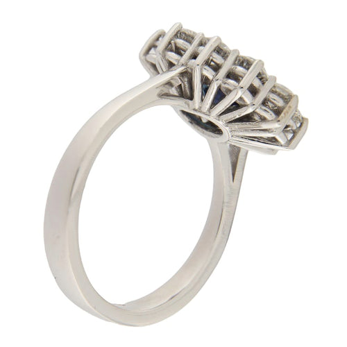 Bague 54 Zaffiro - Bague en or blanc avec diamants 58 Facettes G3759