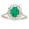 Bague Guidetti - Bague en or blanc avec émeraude et diamants 58 Facettes G3757