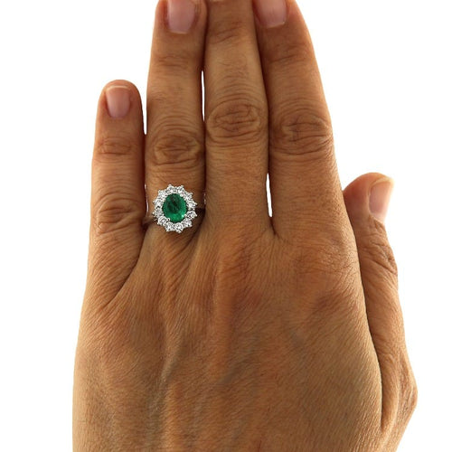 Bague Guidetti - Bague en or blanc avec émeraude et diamants 58 Facettes G3757